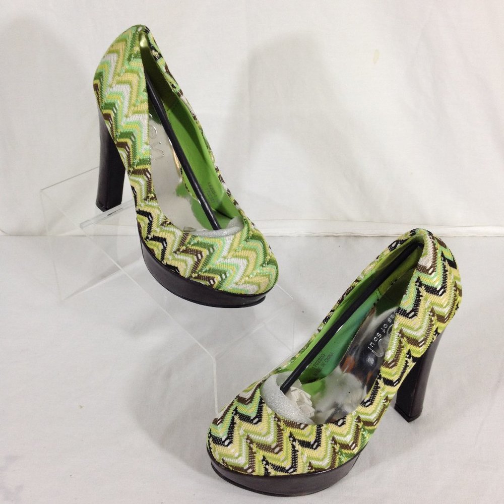 Shoes of Soul-Final Price- Green Platform Stiletto Heels Size 5